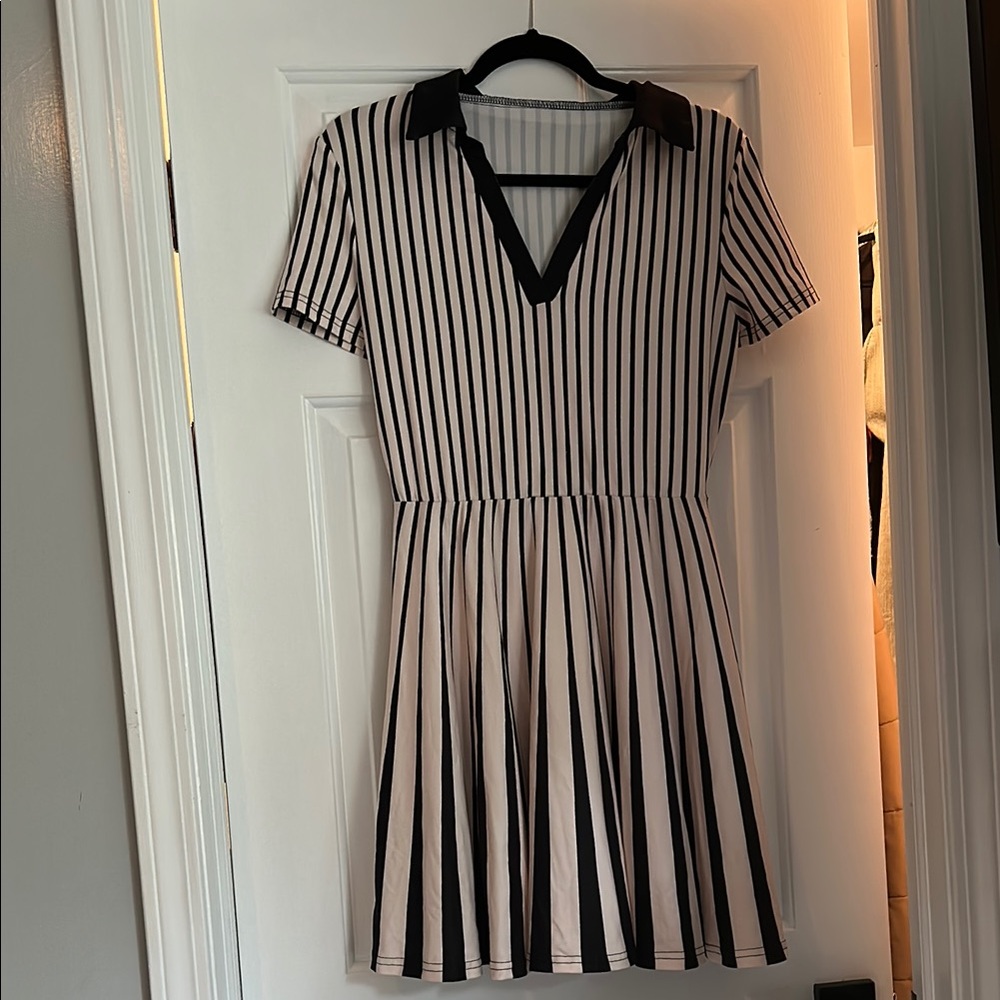 SHEIN Black and White Striped Dress